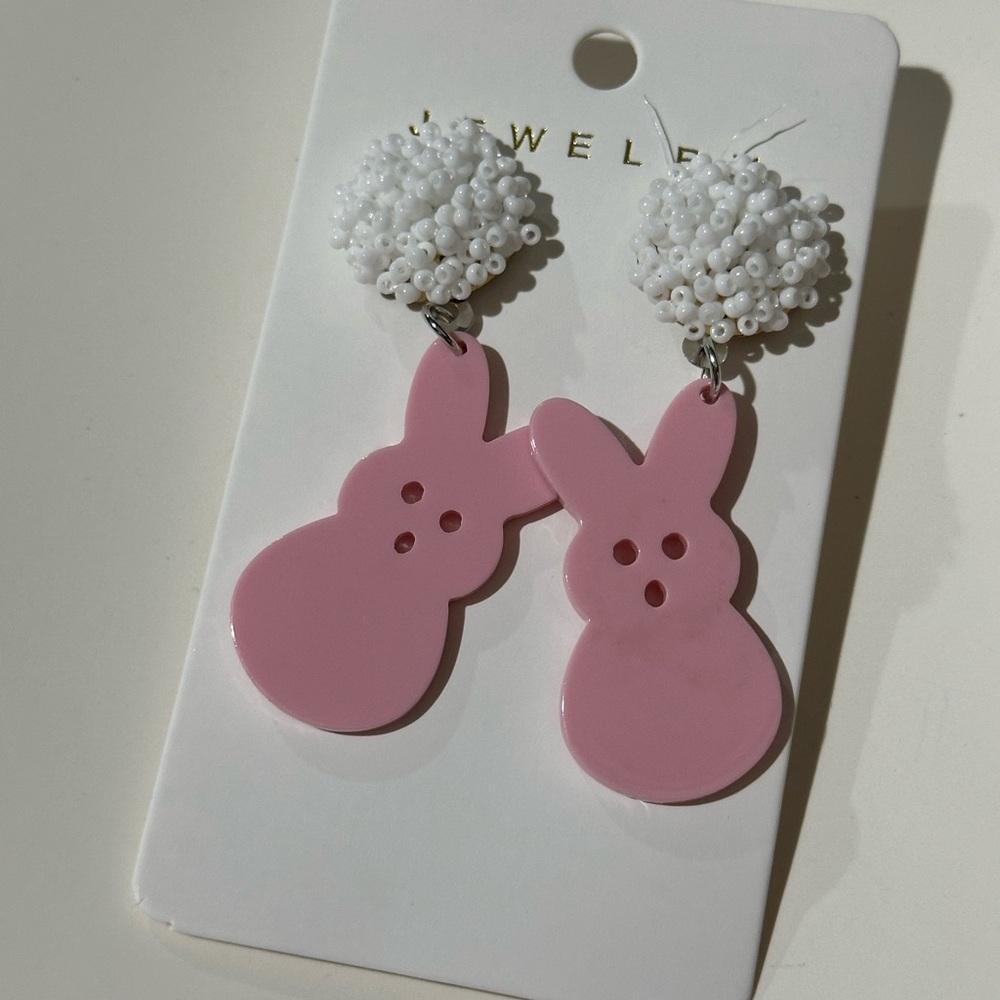 Beaded Rabbit Earrings - Picture 2 of 3